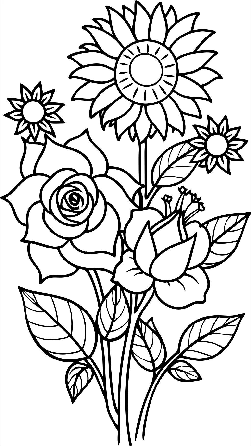 real flower coloring pages